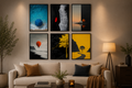 Set of 6 Wall Art Wooden Phototile Wall Decor TH-008