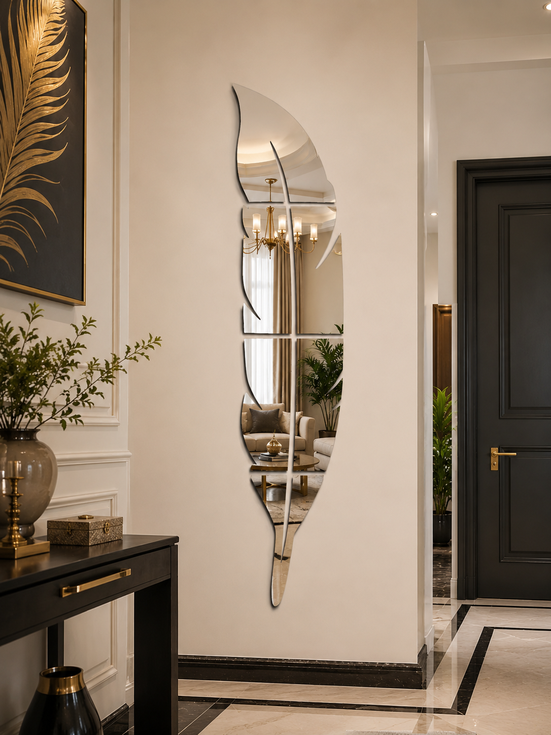 Feather Mirror Wall Arr