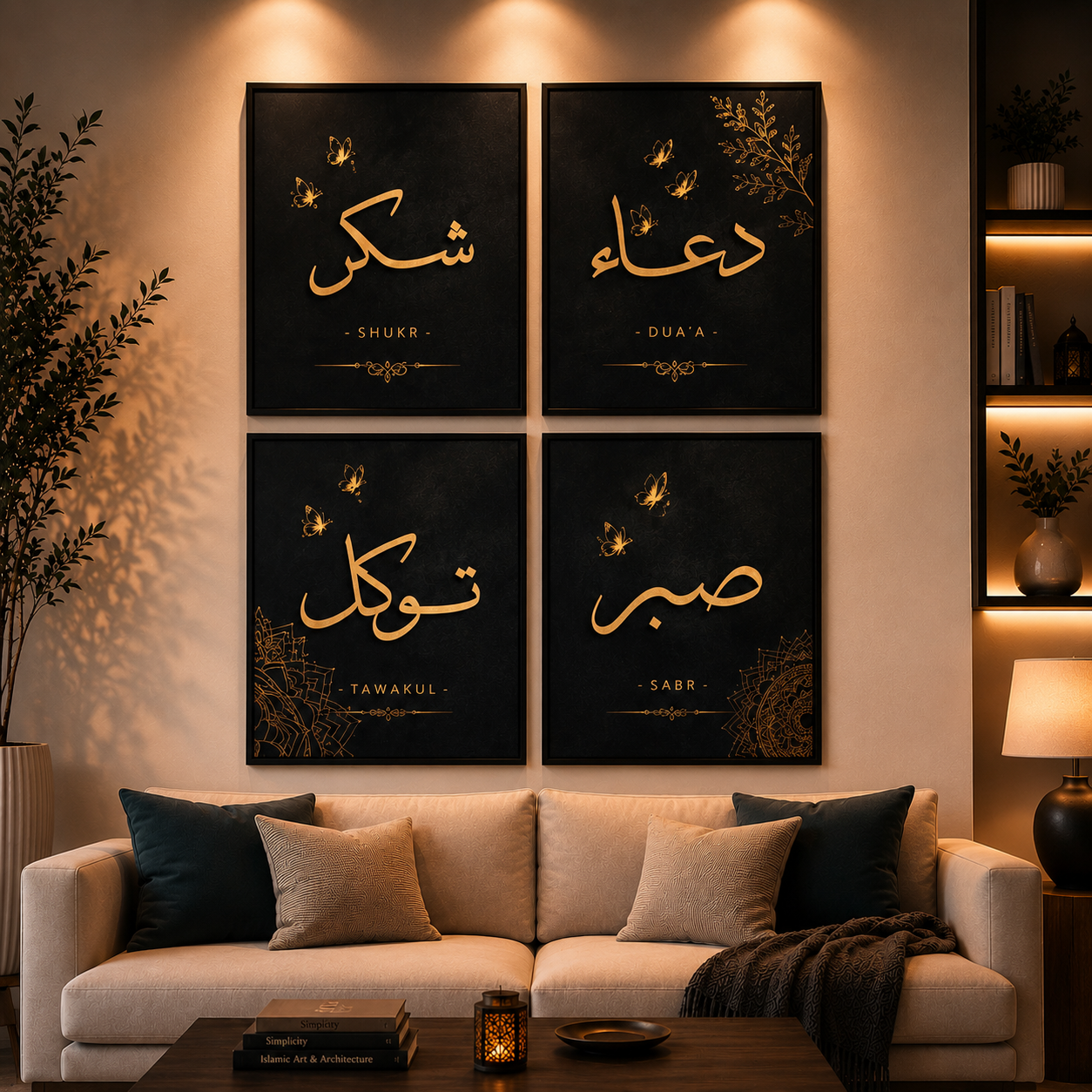 Set of 4 Wall Art Wooden Phototile Wall Decor TH-009