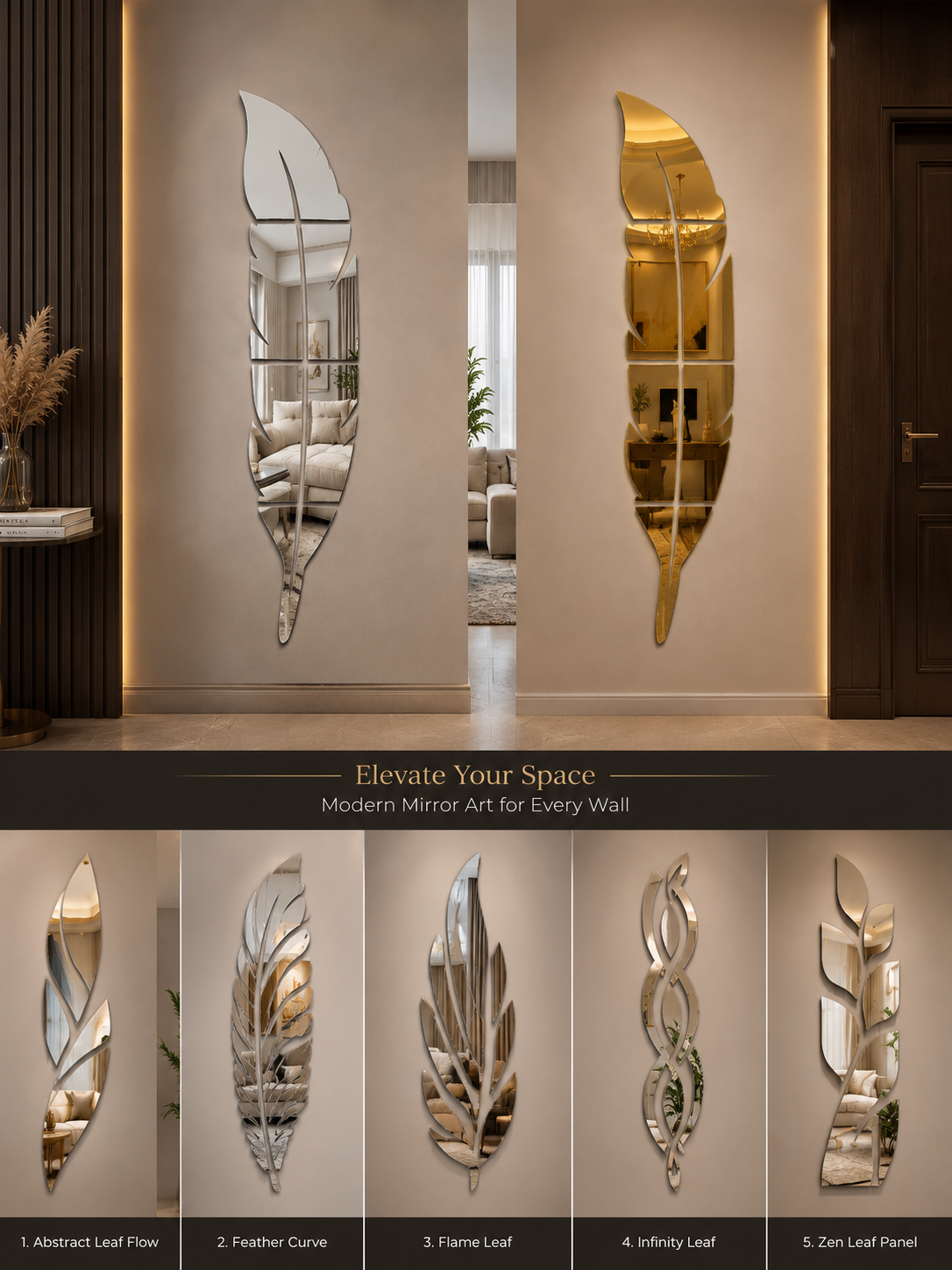 Feather Mirror Wall Arr