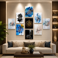 Set of 9 Islamic Wall Art Wooden Phototile Wall Decor TH-010