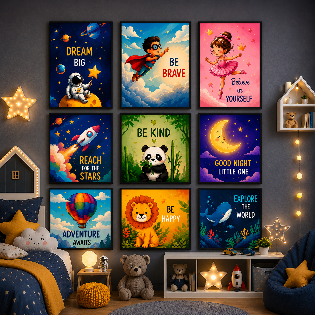Set of 09 Phototile Wall Art
