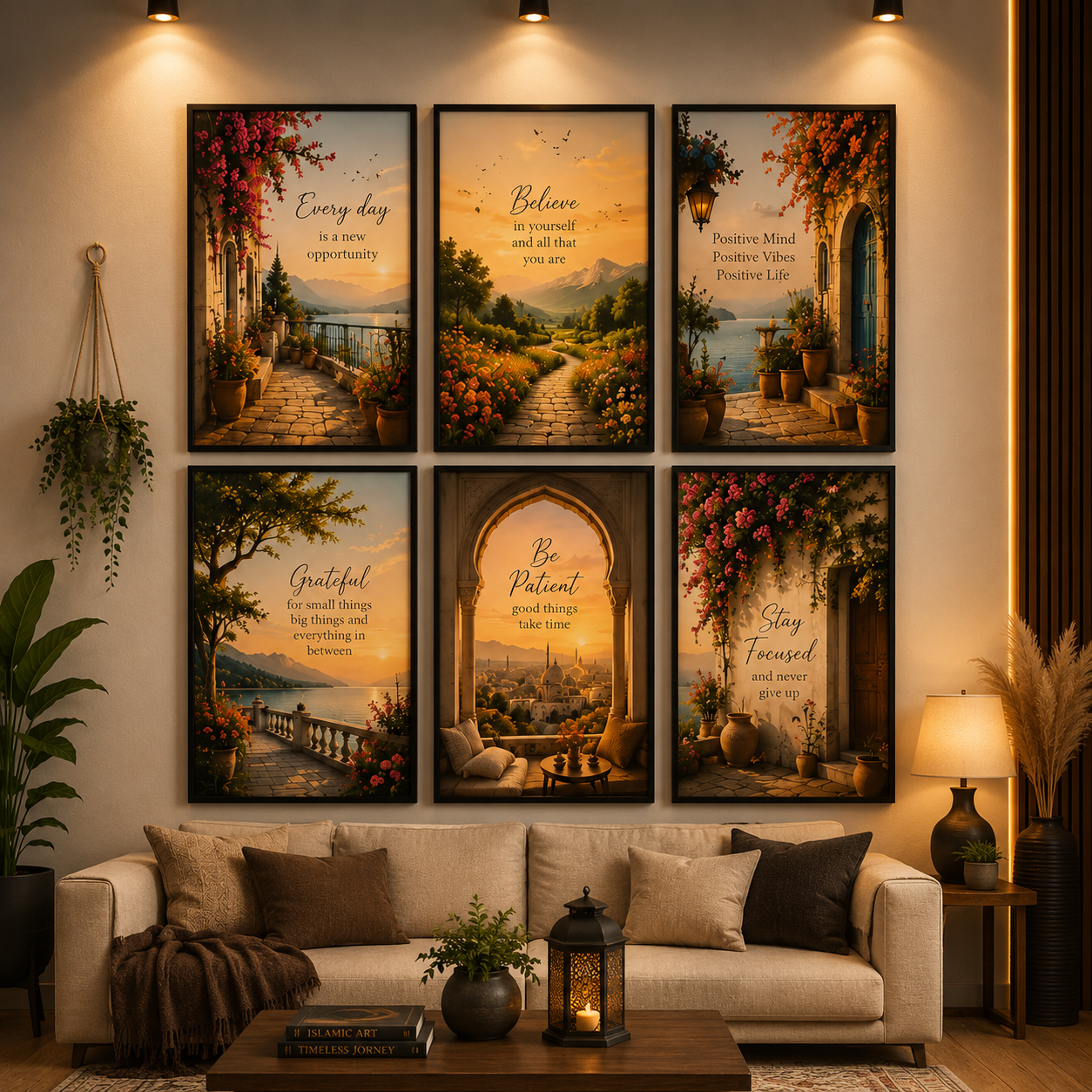 Set of 6 Wall Art Wooden Phototile Wall Decor TH-005