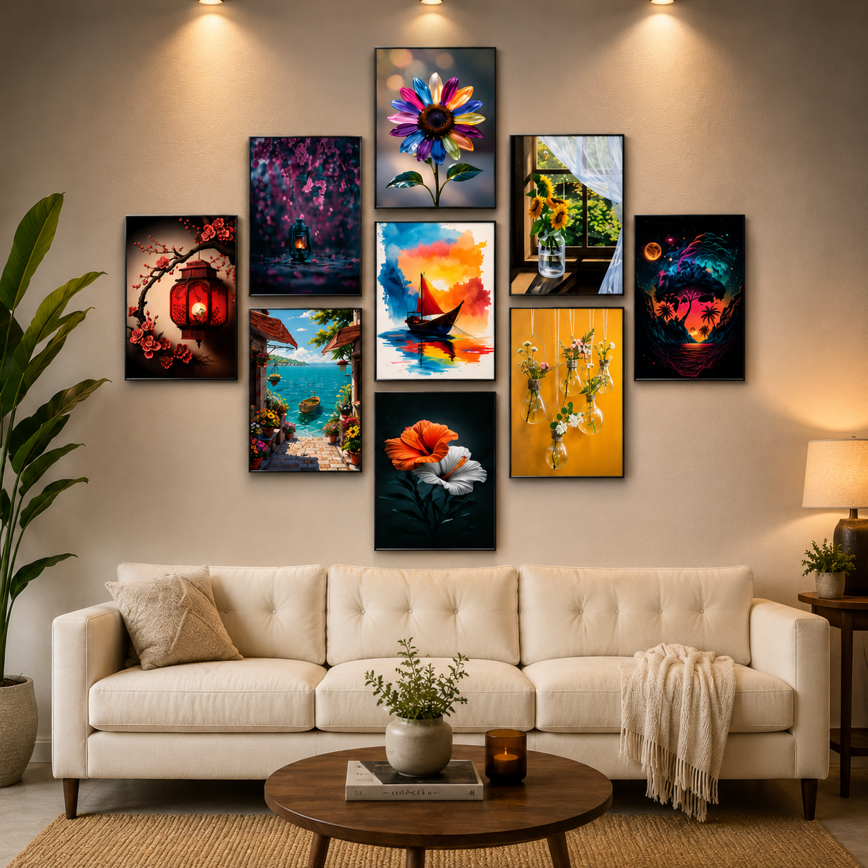 Set of 09 Wall Art Phototile Wall Decor